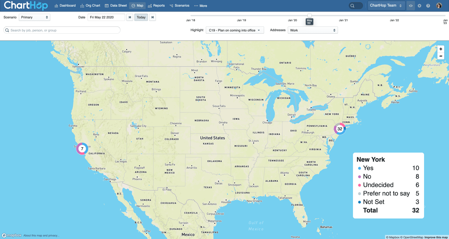 Map by office and plan